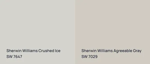 SW 7647 Crushed Ice vs SW 7029 Agreeable Gray