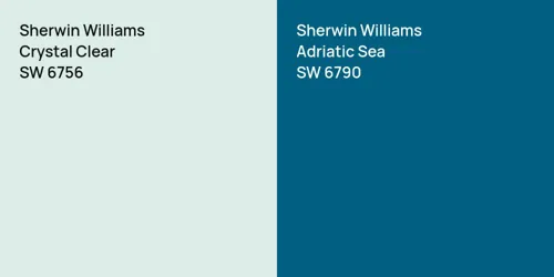 SW 6756 Crystal Clear vs SW 6790 Adriatic Sea