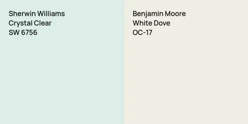 SW 6756 Crystal Clear vs OC-17 White Dove