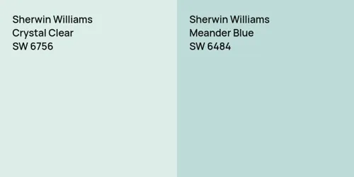 SW 6756 Crystal Clear vs SW 6484 Meander Blue