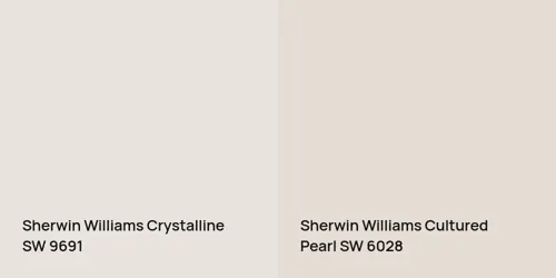 SW 9691 Crystalline vs SW 6028 Cultured Pearl