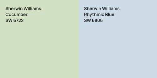 SW 6722 Cucumber vs SW 6806 Rhythmic Blue