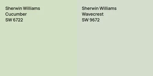 SW 6722 Cucumber vs SW 9672 Wavecrest