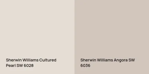 SW 6028 Cultured Pearl vs SW 6036 Angora