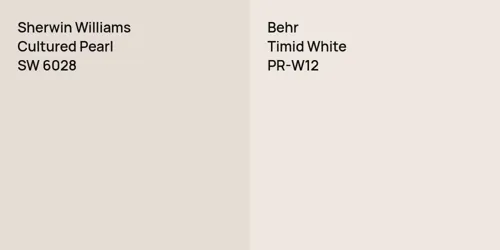 SW 6028 Cultured Pearl vs PR-W12 Timid White