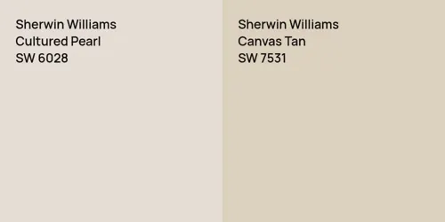 SW 6028 Cultured Pearl vs SW 7531 Canvas Tan