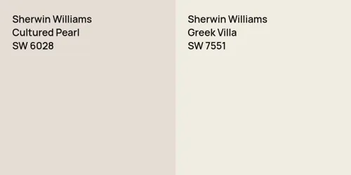 SW 6028 Cultured Pearl vs SW 7551 Greek Villa