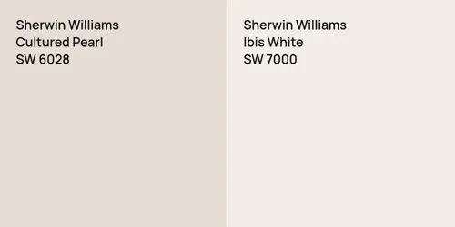 SW 6028 Cultured Pearl vs SW 7000 Ibis White