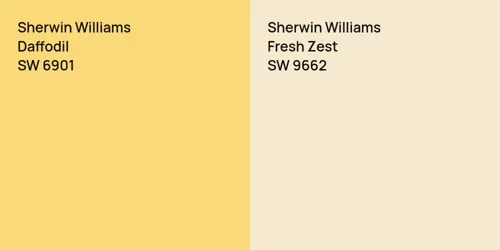 SW 6901 Daffodil vs SW 9662 Fresh Zest