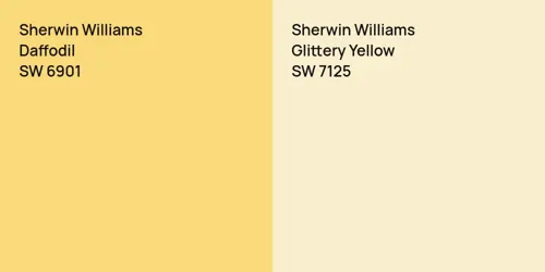 SW 6901 Daffodil vs SW 7125 Glittery Yellow