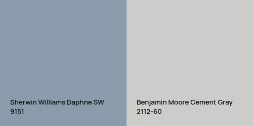 SW 9151 Daphne vs 2112-60 Cement Gray