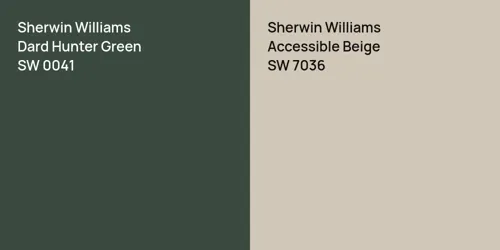 SW 0041 Dard Hunter Green vs SW 7036 Accessible Beige