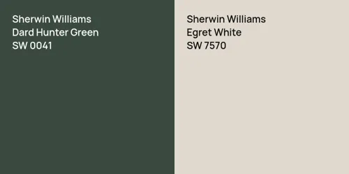 SW 0041 Dard Hunter Green vs SW 7570 Egret White