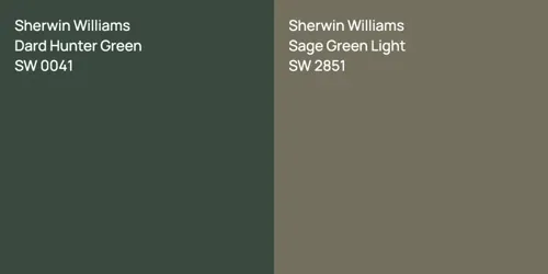 SW 0041 Dard Hunter Green vs SW 2851 Sage Green Light