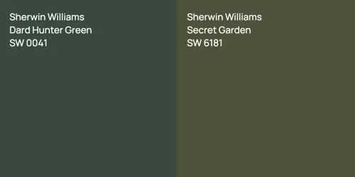 SW 0041 Dard Hunter Green vs SW 6181 Secret Garden