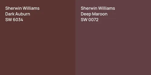 SW 6034 Dark Auburn vs SW 0072 Deep Maroon