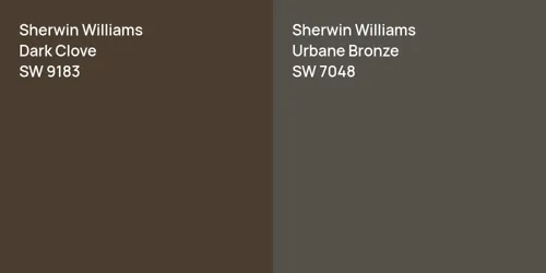 SW 9183 Dark Clove vs SW 7048 Urbane Bronze