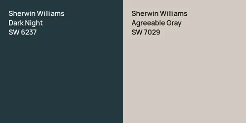 SW 6237 Dark Night vs SW 7029 Agreeable Gray