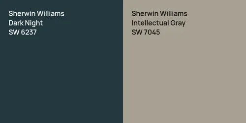 SW 6237 Dark Night vs SW 7045 Intellectual Gray