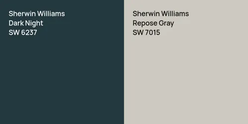 SW 6237 Dark Night vs SW 7015 Repose Gray