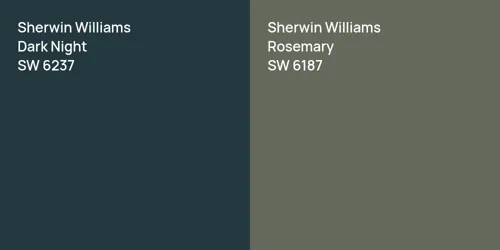 SW 6237 Dark Night vs SW 6187 Rosemary