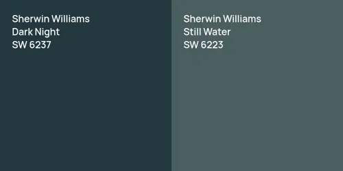 SW 6237 Dark Night vs SW 6223 Still Water