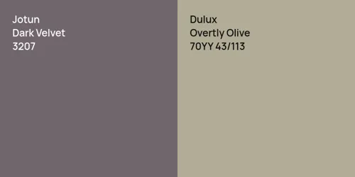 3207 Dark Velvet vs 70YY 43/113 Overtly Olive