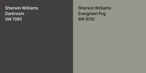 SW 7083 Darkroom vs SW 9130 Evergreen Fog