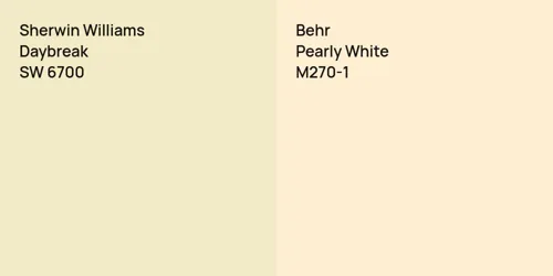 SW 6700 Daybreak vs M270-1 Pearly White