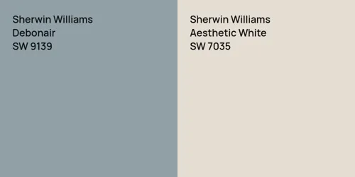 SW 9139 Debonair vs SW 7035 Aesthetic White