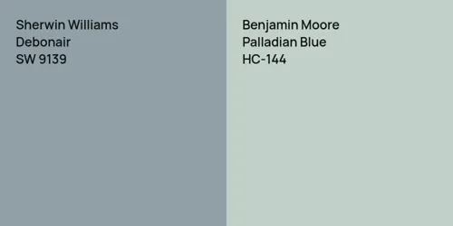 SW 9139 Debonair vs HC-144 Palladian Blue