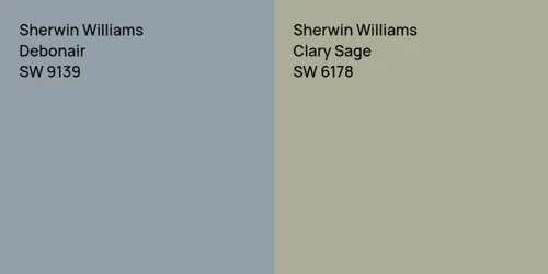 SW 9139 Debonair vs SW 6178 Clary Sage