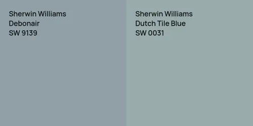 SW 9139 Debonair vs SW 0031 Dutch Tile Blue