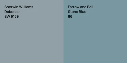 SW 9139 Debonair vs 86 Stone Blue