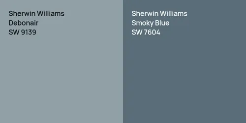 SW 9139 Debonair vs SW 7604 Smoky Blue