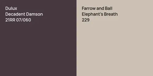 21RR 07/060 Decadent Damson vs 229 Elephant's Breath