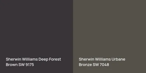 SW 9175 Deep Forest Brown vs SW 7048 Urbane Bronze