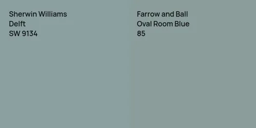 SW 9134 Delft vs 85 Oval Room Blue