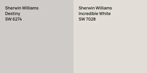 SW 6274 Destiny vs SW 7028 Incredible White