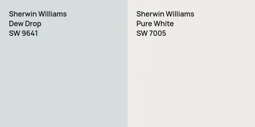 SW 9641 Dew Drop vs SW 7005 Pure White