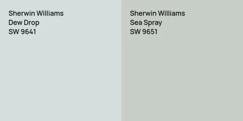 SW 9641 Dew Drop vs SW 9651 Sea Spray