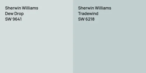 SW 9641 Dew Drop vs SW 6218 Tradewind