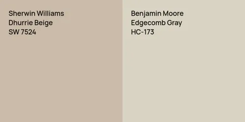 SW 7524 Dhurrie Beige vs HC-173 Edgecomb Gray