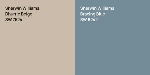 SW 7524 Dhurrie Beige vs SW 6242 Bracing Blue