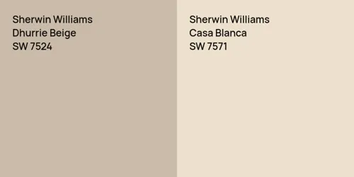 SW 7524 Dhurrie Beige vs SW 7571 Casa Blanca