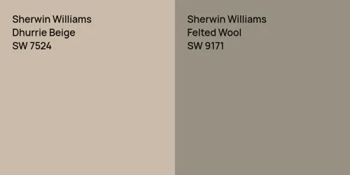 SW 7524 Dhurrie Beige vs SW 9171 Felted Wool