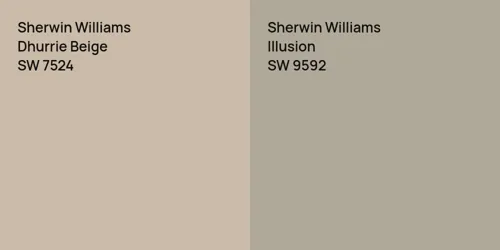 SW 7524 Dhurrie Beige vs SW 9592 Illusion