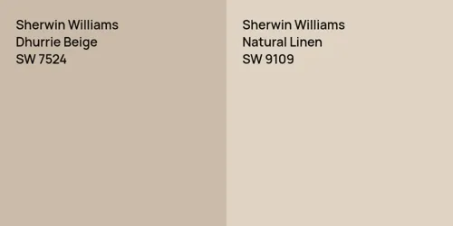 SW 7524 Dhurrie Beige vs SW 9109 Natural Linen