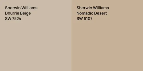 SW 7524 Dhurrie Beige vs SW 6107 Nomadic Desert