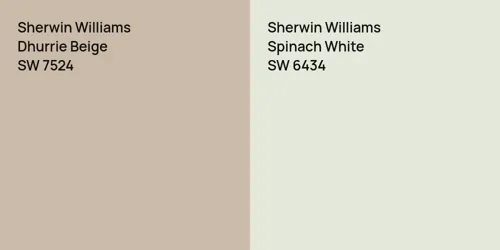 SW 7524 Dhurrie Beige vs SW 6434 Spinach White